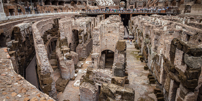 Colosseum interior from arena floor level