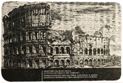 Vintage-style Colosseum ticket illustration